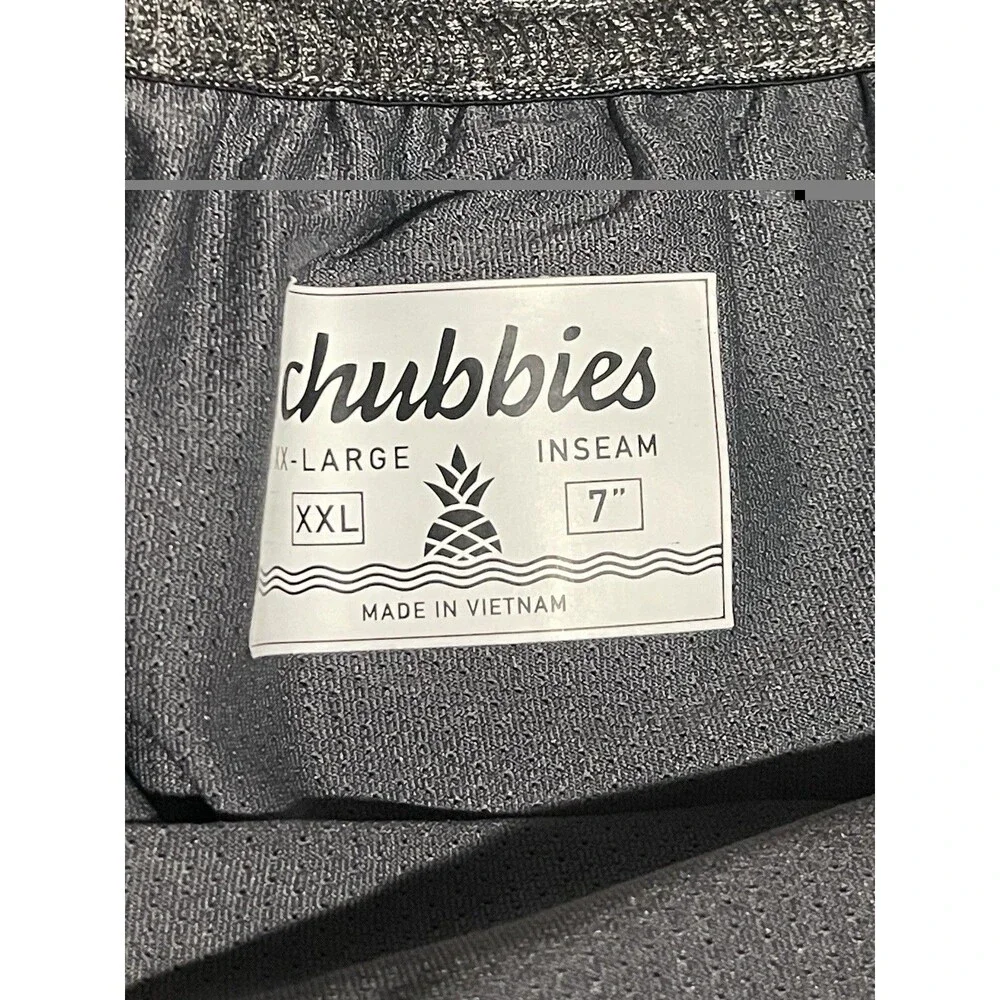 Chubbies Swim Trunks Mens 2XL Gray Tropical Palm Leaf 7